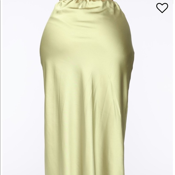 All Up In My Business Satin Midi Skirt - Sage - Picture 4 of 8
